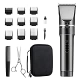 Haarschneidemaschine Profi Haarschneider Leiser Motor Selbstschärfende Titanium Keramik klingen Langhaarschneider Akku Kabellose 2000mAh Batterie Haartrimmer Set für Familien