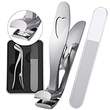 TIESOME Ergonomischer Nagelknipser für Senioren, Robuster Nagelzange mit abgewinkeltem Kopf Premium Toenail Clipper Scharf Nail Clipper Stahl Nagelschere für Männer und Frauen