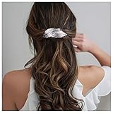 Allereya Vintage Blatt Haarspange Barrette Silber Metall Haarspange Legierung Blatt Haarspange Clip Minimalistisch Blatt Clip Barrette Haarzubehör Für Frauen Und Mädchen (silber)