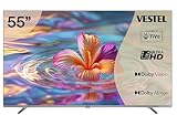 Vestel Fernseher 55 Zoll Smart TV Powered by TiVo, 4K UHD Fernseher mit Dolby Vision HDR, Dolby Atmos und integriertem Triple-Tuner, LED TV 55UT9840 schwarz