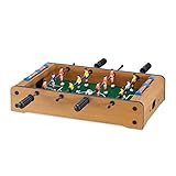 Relaxdays 10022515 Tischkicker, Kinder, Erwachsene, Holz-Optik, robust, Tischfußball, H x B x T: 11 x 51 x 50 cm, grün-braun