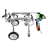 RASTKY Premium-Hunderollstuhl aus Aluminium, Langlebiger Laufwagen für Gelähmte Haustiere, Haustier-Rehabilitationswagen für Verletzte Hunde und Katzen, Praktischer Gehhilfe für Haustiere