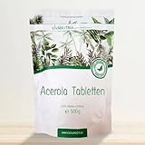 VivaNutria Acerola Tabletten 500g | 2500 Stück I natürliche Vitamin C Tabletten I 100% reine Acerola Kirsche aus kontrolliertem Anbau und laborgeprüft I vegan