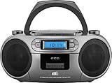 ECG CDR 999 DAB DAB+ / FM-Radio mit CD/Kassetten-Player, Silver