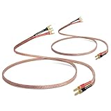 2 Pack 2m HiFi-Lautsprecherkabel mit vergoldeten Bananensteckern, 13 AWG handgefertigtes Lautsprecherkabel mit Bananensteckern, doppelt verdrahtetes Lautsprecherkabel für Audio-Lautsprecherverstärker