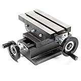 Wiltec 2-Achsen Kreuztisch 170x85 mm, Frästisch mit 100 mm X Achse, 80 mm Y Achse, Koordinatentisch aus Gusseisen, Bohrtisch, Fräsständer