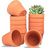 Kinfezlon 12 Stück 7 X 6CM Tontöpfe Klein, Kleine Tontöpfe zum Basteln, Terrakotta Topf Blumentopf mit Ablauflöchern Gute Drainage und Belüftung Geeignet für den Innen- und Außenbereich Pflanzen