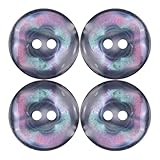 Vayliro Runde Bunt Knöpfe mit 2 Löchern Kunstharz-Knöpfe zum basteln Bastelknöpfe Harzknöpfe Kinderknöpfe Dekorative Knöpfe Nähknöpfe für Scrapbooking Kleider Nähen DIY Handwerk,50 Stück,Schwarz,15mm