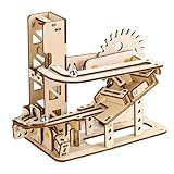 Graplan 3D Puzzle Holz Murmelbahn Trackball Modell Bausatz, Holzpuzzle Mechanische Kugelbahn, Holzbausatz Kinder, Holzbauset zum Geschenk für Kinder und Erwachsene (Klassisch)