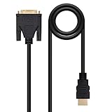 DVI auf HDMI Kabel mit DVI 18+1 Stecker auf HDMI Typ A Stecker, Länge 3,0 Meter, ideal zum Anschluss von Geräten mit DVI-Ausgang an Displays mit HDMI-Eingang.