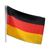 Idena 8310097 - Autofahne Deutschland, Größe 30 x 45 cm, Nationalflagge, schwarz, rot, gold, Fensterfahne, WM, Weltmeisterschaft, EM, Europameisterschaft, Fußball, Handball, Fanartikel, Autofenster