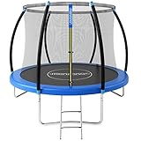 Monzana® Trampolin Ø 244 cm TÜV Rheinland GS Zertifiziert Komplettset inkl. Sicherheitsnetz Innen Leiter Randabdeckung Kindertrampolin Gartentrampolin