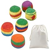WOKICOR 6er Set Jonglierbälle Kinder,Bunter Spaß Bällen,Dosenwerfen Kinder,Jonglierende Kugeln,Weiche Strick Balls Ideal für Zirkus-Spiele & Ballwurf, Weich & Sicher,Perfekt für Anfänger und Schulen