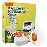 100 PCS Spülmaschinenblätter – Biologisch Abbaubar & Plastikfrei, Spülmaschinentabs Ohne Chemie mit Zitronenduft, Kraftvolle Reinigung für Geschirr & Kochgeschirr