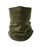 Villand Halswärmer aus 100% Merinowolle für Damen und Herren, doppellagiger, nahtloser Halswärmer für den Wintersport mit Geschenkbox (Armeegrün)