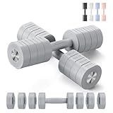 MERACH Hanteln,Kurzhanteln 2er Set Verstellbar,4 in 1 Hanteln Frauen set,1-4KG Gewichte Verstellbare,Dumbbell für Krafttraining,Fitness,Home Gym,Geschenk,Grau