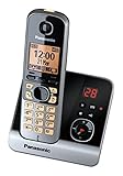 Panasonic KX-TG6721GB Schnurlostelefon (4,6 cm (1,8 Zoll) Display, Smart-Taste, Freisprechen, Anrufbeantworter) schwarz/silber