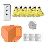 Rebound Badminton, Remote Control Training Kit, Portable Single Player Trainer, 3.46x3.07x1.89 Inches, Includes 6 Balls, Adjustable Speed Settings, for Kids and Adults