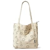 KALIDI Cord Tasche Damen Umhängetasche mit Reißverschluss Wasserdicht Tote Bag mit Taschenfach Groß Shopper Tasche Handtasche Schultertaschen für Arbeit Büro Reisen Einkaufen Schule (white)