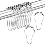 Mabor 12 Stück Metall Duschvorhang Ringe Duschvorhang Haken Rostfreie Duschvorhangringe 7,7 x 4cm Duschringe Duschvorhangringe Haken mit Gleitsystem für Duschvorhangstange Kleiderstange
