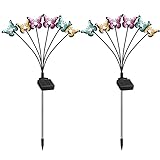 FTVOGUE Solar-Gartenleuchten, Helle, Schwingende Außenlandschafts-Wegeleuchte für Hof, Terrasse, Rasen – Solar für den Garten (6-Kopf 2 Packungen)