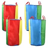 4 Stück Sackhüpfen Säcke, Haltbar Känguru Springsack, Kartoffel-Rennsäcke, Hüpfsäcke Bunte Sackhüpfen, Outdoor Spielset für Partys Sportfeste Kindergarten Strand Garten Spiele Balancierspiel (S)