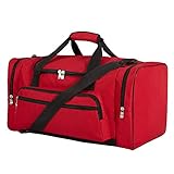 Sporttasche Reisetasche Fitness Tasche mit Schultergurt Wochenendtasche für Damen und Herren (Rot, 40L)