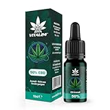 CBD Öl 50% von Vital24™ - Hochdosierte CBD Tropfen - Cannabisöl aus bestem Hanf - 250 naturreine Cannabidiol Tropfen mit 5.000 mg CBD Gehalt pro 10 ml