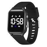 Timever Digitaluhr Kinder Mädchen Jungen mit Schrittzähler,Wecker,Stoppuhr, Licht,Datum-Sport Armbanduhr ohne App und Handy mit Silikonarmband L6615E