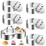 Dessertringe 8cm,Kuchenringe Set,6 Stück Dessertringe Set,Anrichteringe Kleine Tortenringe,Servierringe Edelstahl Set,Speiseringe Edelstahl für Hausgemacht Kochen Backen Mousse Desserts Pfannkuchen