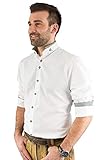 arido Trachtenhemd Herren 2624 255 Baumwollhemd Weiß Grün Kariert Hemd Stehkragen Modern Fit Freizeit Shirt (DE/NL/SE/PL, Kragenweite, 43, Regular, Regular)