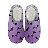 Erwachsene Weihnachten Home Hausschuhe Schuhe für Frauen [Warmes Upgrade] Damen Warme Hausschuhe Weich und Bequem Wärmen Sie Ihre Füße im Winter Party Kostüm Geschenke, violett, 41 EU