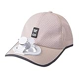 Kerosin Cap -Hut-Sonnenschutz-Kühlung USB-atmungsaktiver Kappen-Schatten, der Baseball-Fan-Hut-Baseball-Kappen auflädt Cap Max (Beige, One Size)