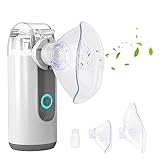 Inhalationsgerät Kinder, Inhalationsgerät für Erwachsene Kinder, Schweigen Vernebler, Inhalator Tragbar Inhaliergeräte für Atemwegserkrankungen, Inhalator mit Mundstück und 2 Maske - Grau