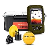 LUCKY Kabellos Handheld Fischfinder Boot verkabelt Transducer Fisch Finder Sensor Sonar wasserdicht Tragbare Tiefenmesser für Eisfischen Seefischerei Kajak