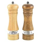 Manuelle Pfeffer-Salzmühle mit einstellbarer Grobheit Keramikkern Holz Küchenwerkzeug Set 2 Stück Salz- und Pfefferstreuer