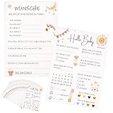 Babyparty Spiele Karten, Babyshower Spiele Karten zum Ausfüllen – Deko Baby Shower Party Spiel Jungen und Mädchen – 20 Tippkarten für die Gender Reveal Feier und Babyparty – Beidseitig Bedruckt