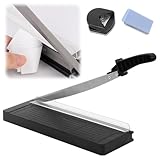 LOMUG Papierschneider A4, 3-in-1 Manuell Papierschneidemaschine mit Eckenabrunder und Stanzer, 8 Blatt Schneidleistung, Schneidemaschine für Papier Etiketten Fotos Karten