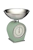 Living Nostalgia Mechanische Küchenwaage, Vintage inspirierte traditionelle Waage, Zubehör zum Backen und Kochen, 4 kg (8 lbs) - English Sage