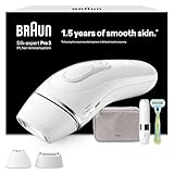 Braun IPL Silk·expert Pro 3 – IPL Geräte Haarentfernung, Dauerhafte und Schmerzfreie Haarentfernung für Zuhause – inkl. Etui, Venus Rasierer, 2 Aufsätze, Designed In Germany – PL3136, Weiß/Silber