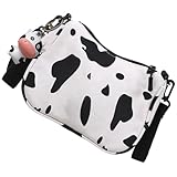 Toyvian Umhängetasche Canvas mit Reißverschluss PU Material Handtasche für Alltag und Abendveranstaltungen Geeignet für Junge Mädchen und Shoppingtouren