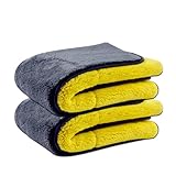 native gear Hochwertiges Mikrofaser-Reinigungstuch, 30,5 x 30,5 cm, zum Trocknen und Polieren von Autos, Poliertuch mit Plüsch, 800 g/m² (30,5 x 30,5 cm, 6 Stück)