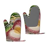 Lychee Candy Ofenhandschuhe, verdickte Wärmedämmung für Backen, Mikrowelle und Grillen im Freien