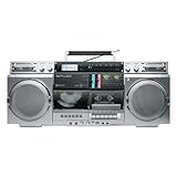 MUSE M-380GBS Retro Kassetten Boombox mit CD-Player, AUX und Bluetooth, Smartphone kompatibel, Kassettenrekorder Cooles Vintage Design