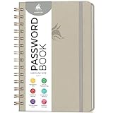 Clever Fox Passwortbuch-Spirale – Internet-Adress- und Passwort-Organizer mit laminierten alphabetischen Registern – Passwort-Tagebuch – Hardcover, mittelgroß, 15,5 x 19,6 cm (Foggy Alps)