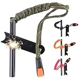 4 Stück Feuerstahl Feuerstein, Survival Feuerstarter Set – Ferro Rod Feuerstahl mit 6-in-1 Schaber, Paracord-Griff – Feuerstein Feueranzünder für Outdoor Lagerfeuer, Survival & Notfallausrüstung