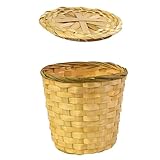 VICASKY Teekorb aus mit Deckel Handgewebter Aufbewahrungskorb für Schreibtisch Zuhause Dekorativ Praktisch für Teespeicherung