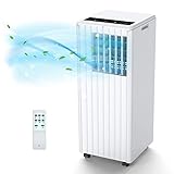 Klimaanlage Mobil 9000 BTU 2,6kW, Kühlen&Ventilieren&Entfeuchten, Mobiles Klimagerät mit abluftschlauch für Räume bis 80m³(31㎡), Leiser Betrieb
