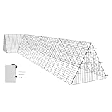 VEVOR Hühnertunnel, 400 x 100 x 61,5 cm (L x B x H) Hühnerkäfig für den Hof, tragbare Hühnertunnel für draußen mit Eckrahmen, Hühnerstall-Auslauf, geeignet für Hühner, Enten, Kaninchen