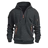 Kapuzen-Sweatshirt im amerikanischen Stil, für Herren, Winter, Übergröße, Samt, verdickt, warm, kältebeständig, schweres Sweatshirt, dicke Hoodies für Herren, dunkelgrau, S